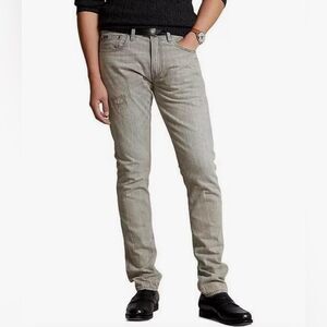 POLO RALPH LAUREN Men’s Sullivan Slim-Fit Faded Distressed Jeans Gray 36 x 32